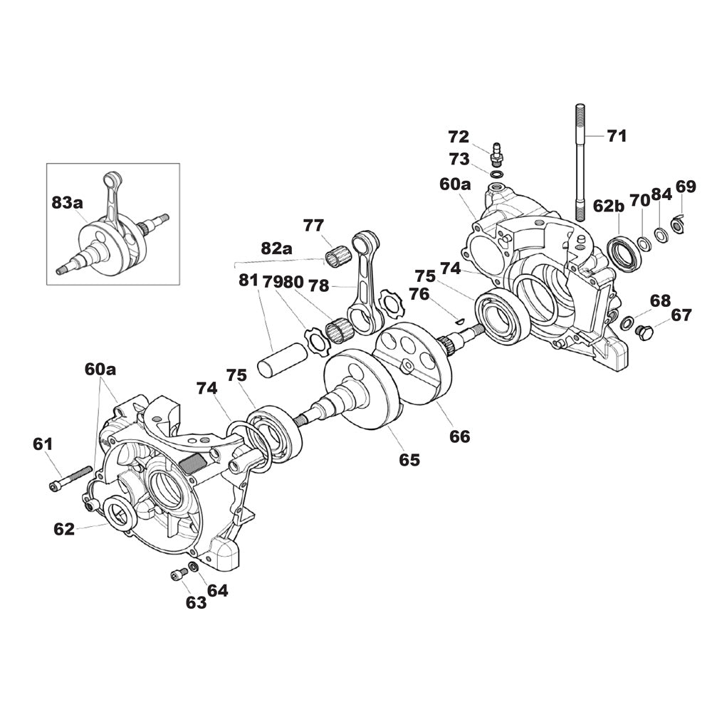 X30 crankcase and crankshaft